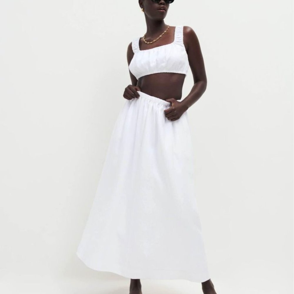 Reformation Carine Linen Skirt